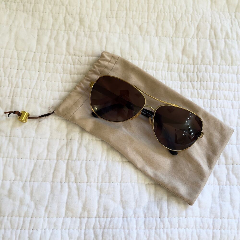Tory Burch Sunglasses Polarized Women's Shades Gold Metal Tortoise Shell